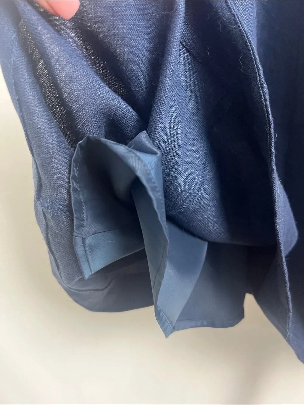 Lands' End Size 16 Navy Blue Linen Blend Sleeveless A-Line Minimalist Dress